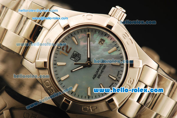 Tag Heuer Aquaracer Swiss Quartz Movement Full Steel with Blue MOP Dial and White Markers - Click Image to Close